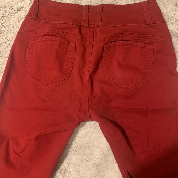 Deep Red Skinny Jeans - Picture 5 of 5